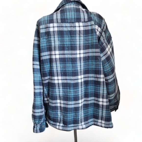 Vintage Canyon Guide Outfitters Blue Plaid Shacket‎ Jacket Mens 2X XXL Fleece - Picture 2 of 16